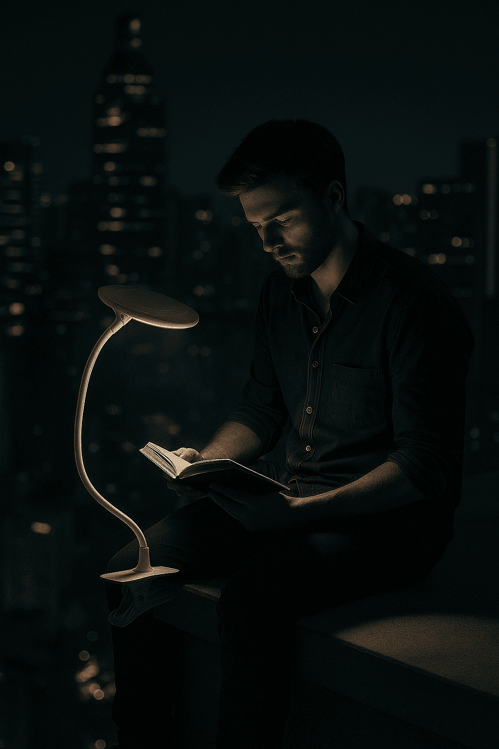 זכוכית מגדלת שולחנית עם תאורה